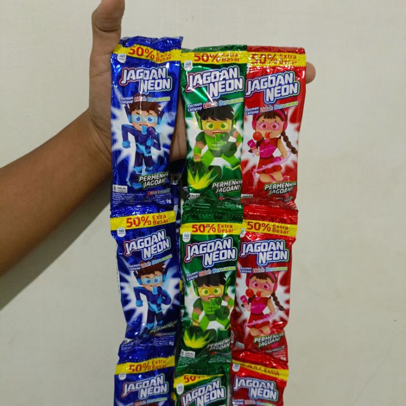 Jual Permen Jagoan Neon Lolipop 1Pak isi 3 Renteng(30pcs) | Shopee ...