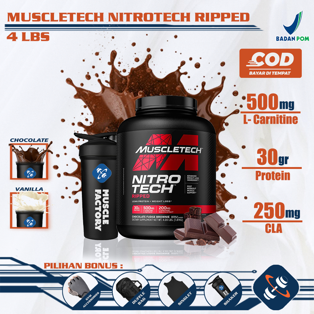 Jual Muscletech Nitrotech Ripped 4 Lbs Whey Protein Ripped | Shopee ...