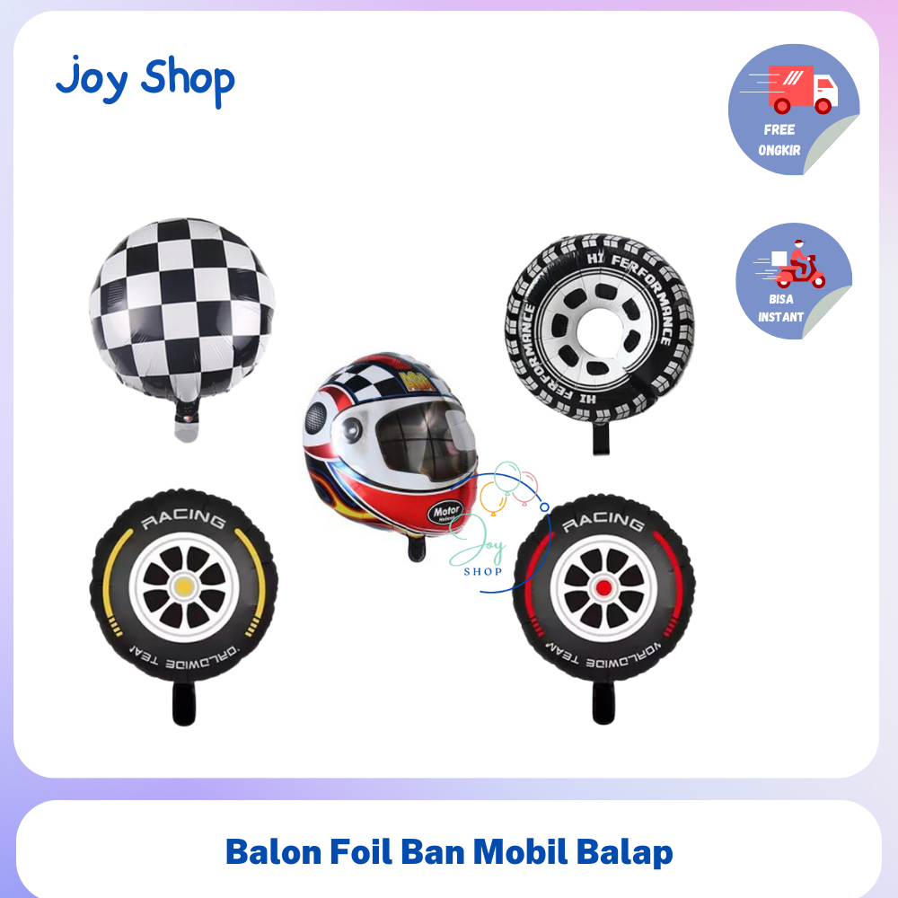 Jual Set Dekorasi Balon Ulang Tahun Tema Cars Mobil Racing Foil Latex ...