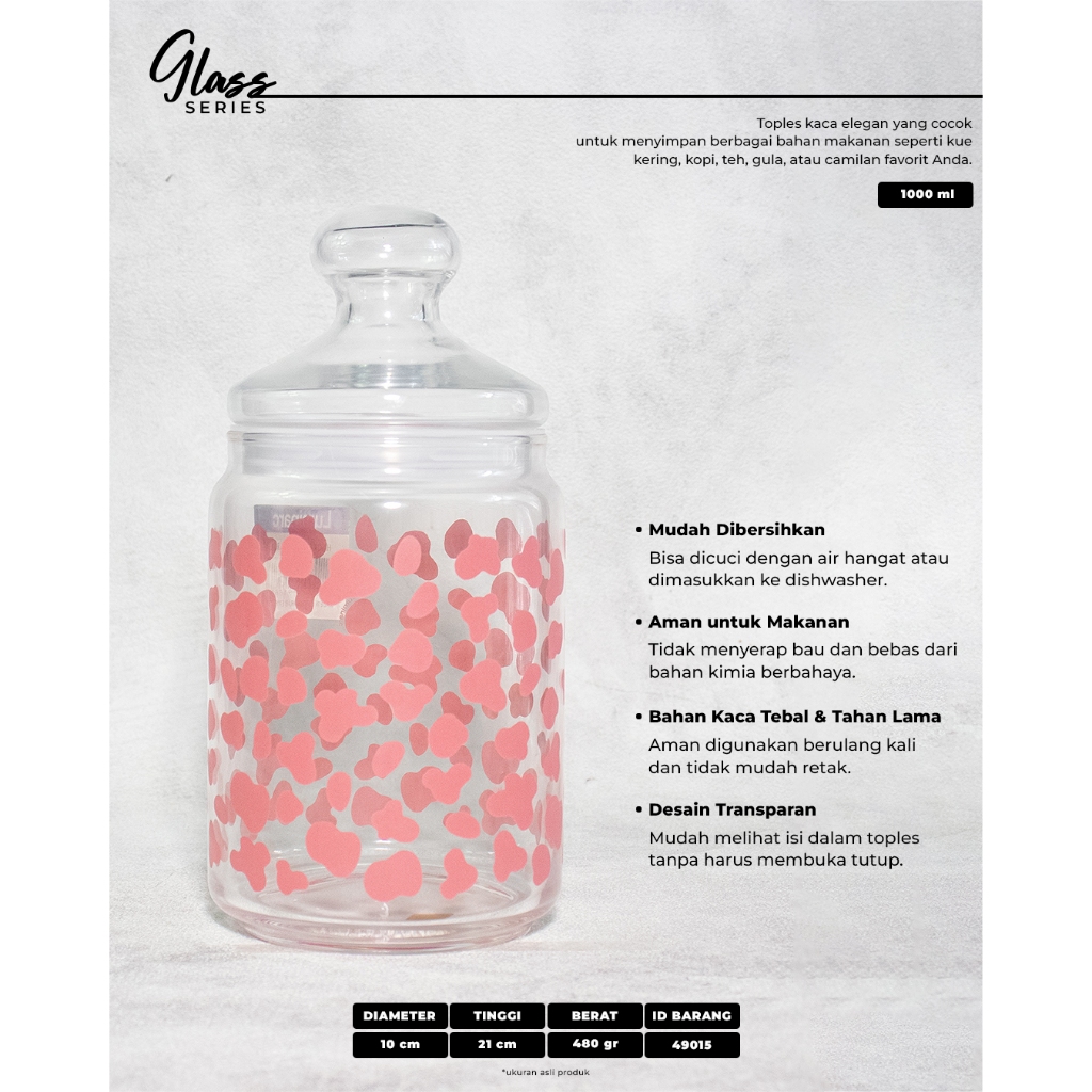 Jual TOPLES KACA TINGGI LUMINARC V0037 CLUB JAR HUCKET ROSE 1LTR ...