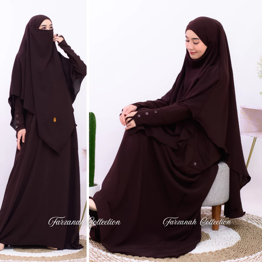 Set Gamis Abaya Haviza dengan French Khimar