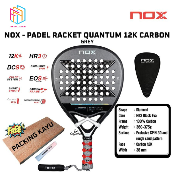 NOX Quantum 12k Carbon 2025 Padel Schläger - Profi Schläger Mit Photochromic Paint