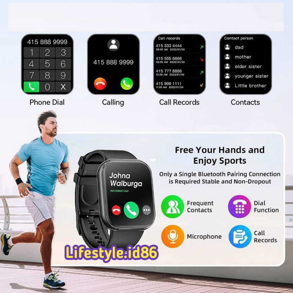 Jam Tangan Hp Android Layar Sentuh Panggilan Monitoring Penuh Anti Air Pemantau - foto 4
