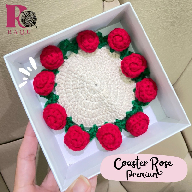 Jual Coaster Crochet Rose | Buket Mini Bunga Mawar | Tatakan Gelas ...