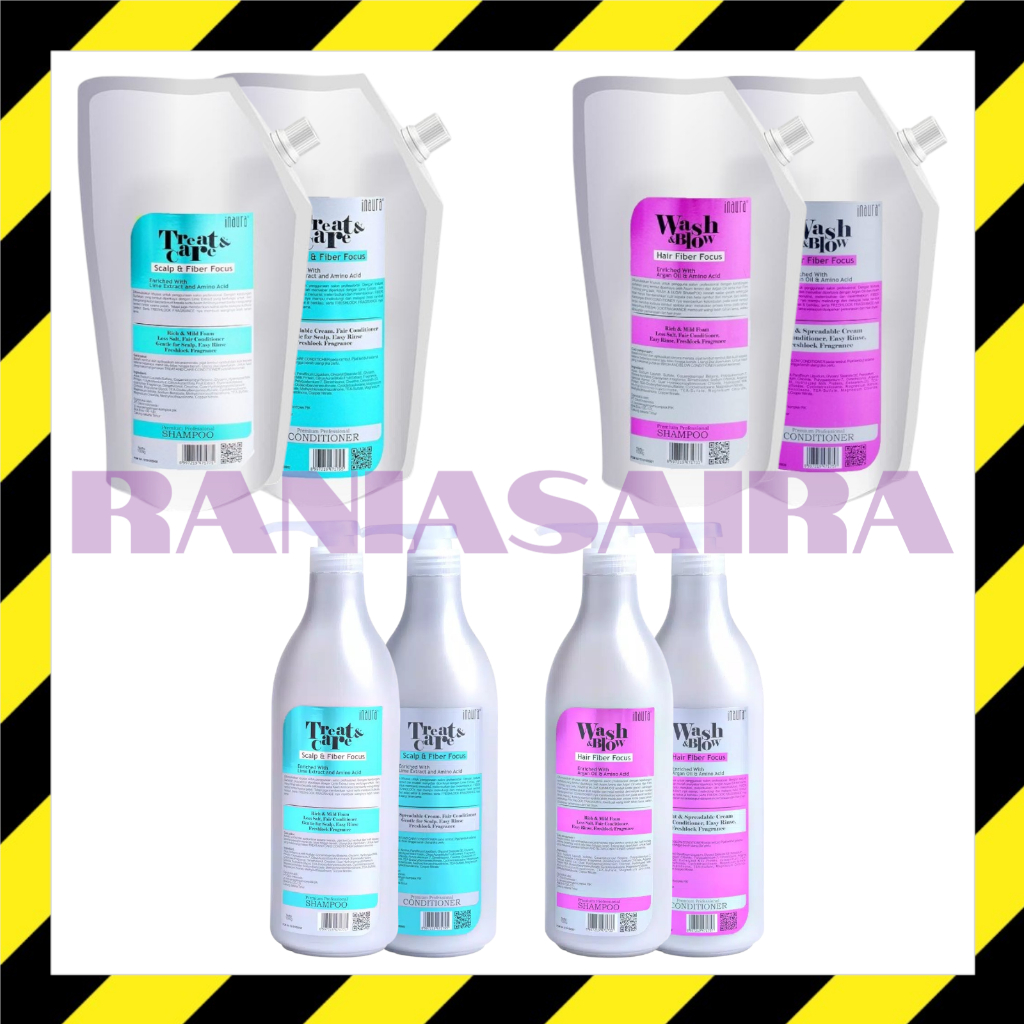 INAURA Treat & Care / Wash Dan Blow Shampoo OR Conditioner 1000ml Ketombe Rontok Patah Hidrasi Rusak
