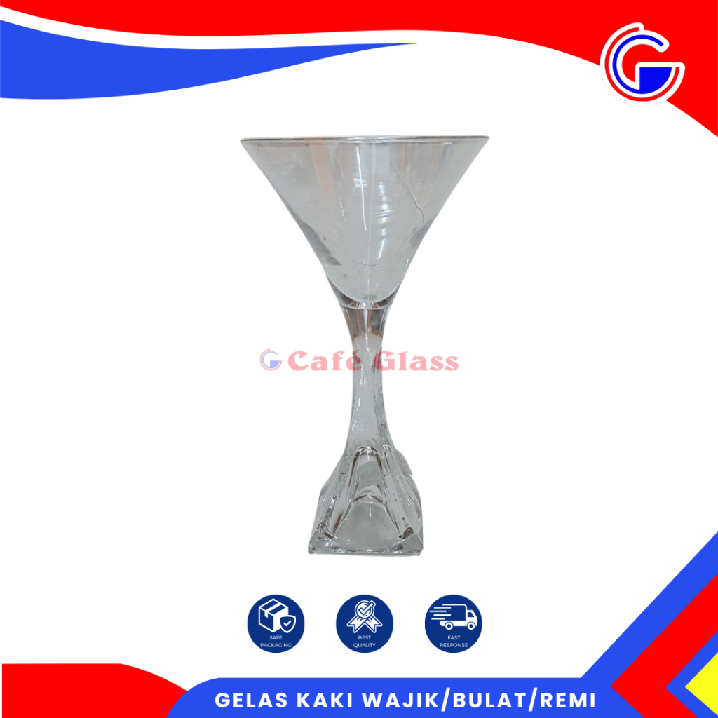 Gelas Kaki Wajik/Bulat - Gelas Anggur Elegan - Gelas Cafe Resto Aesthetic