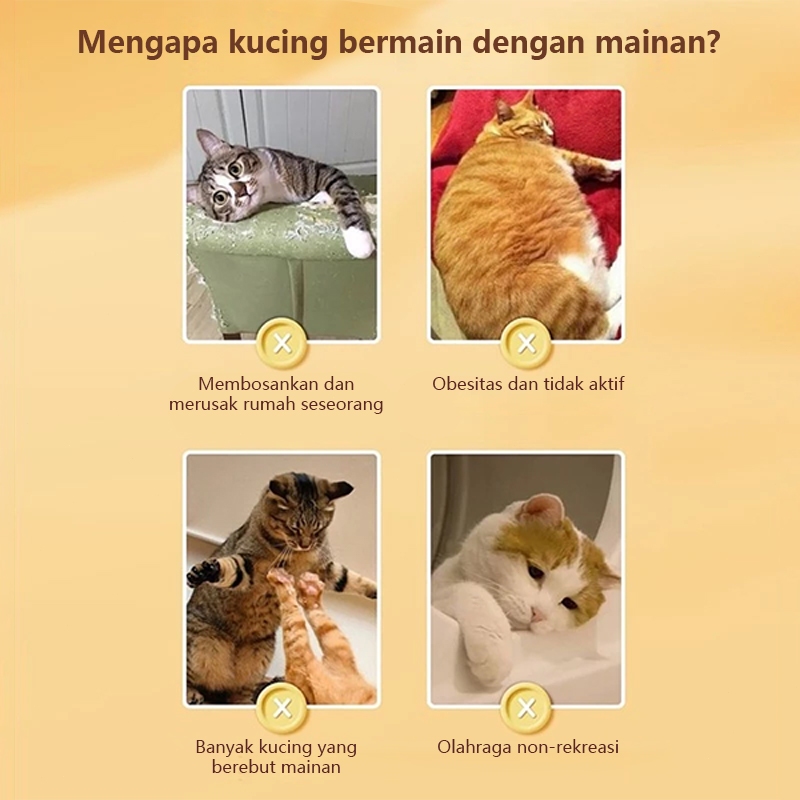 Jual Mainan Kucing Menara Putar Kucing Track Ball 4 Lapisan Dengan Bulu ...