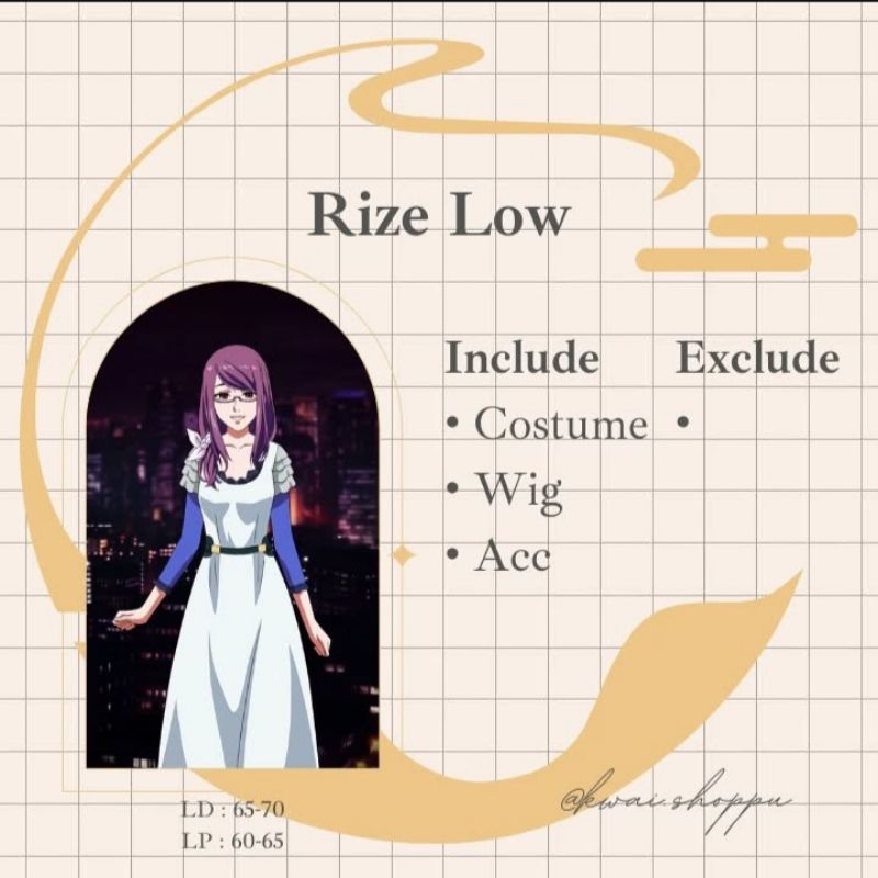 Jual RENT rize kamishiro low - tokyo ghoul | Shopee Indonesia