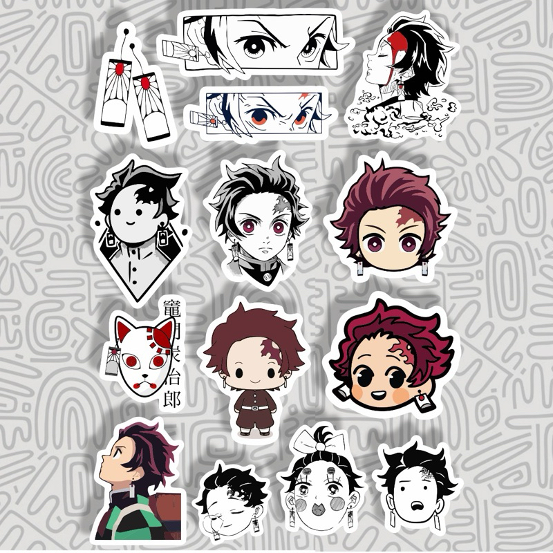 Jual Sticker Vinyl Anime Tanjiro Kimetsu No Yaiiba || Stiker Pack Demon ...
