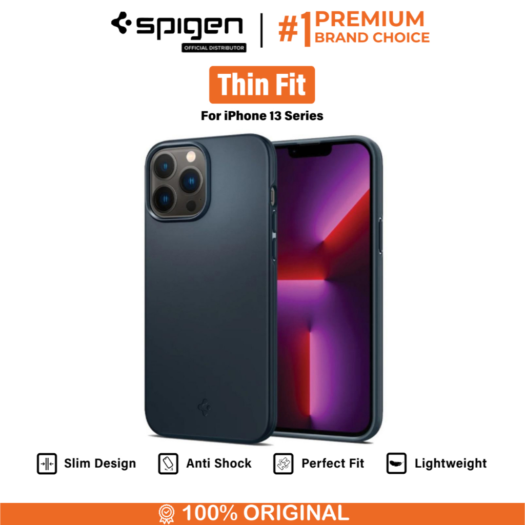 Case iPhone 13 Pro Max 13 Mini Spigen Thin Fit Slim Hybrid Casing