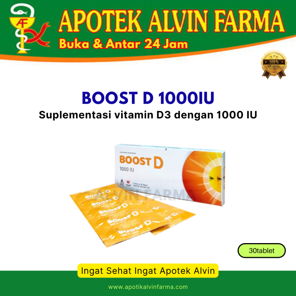 Jual Boost D 1000 IU Suplemen Vitamin D 3 Strip Rasa Jeruk - 1Box Isi ...