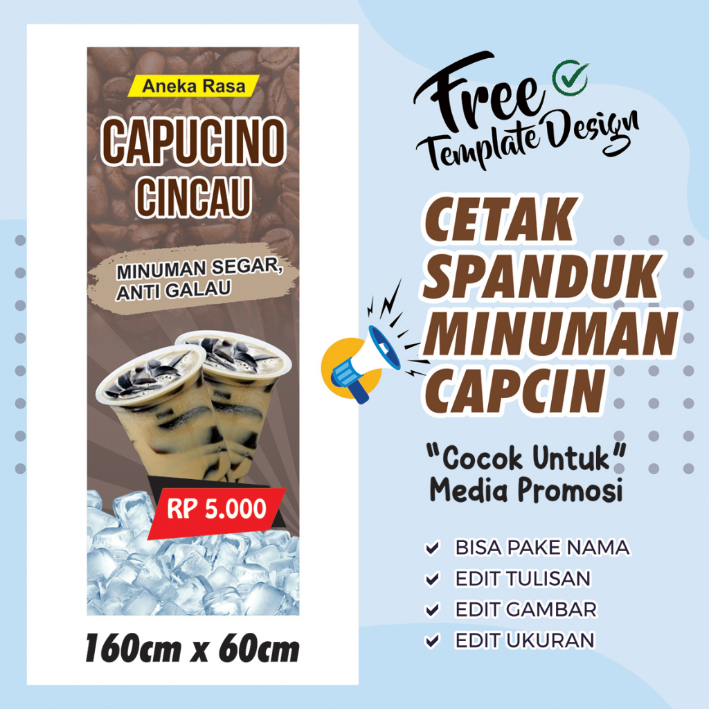 Jual Banner Spanduk - Capcin / Capucino Cincau - Custom Bisa Di Edit ...