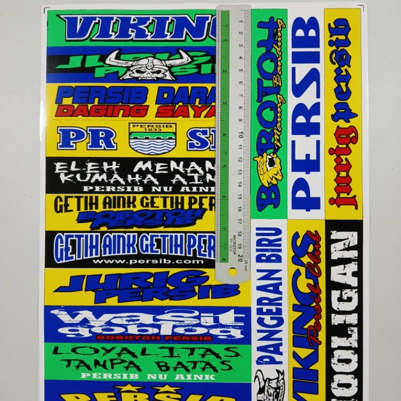 Jual stiker persib 1 Lembar 42x25cm isi 20|21|28 pcs | Shopee Indonesia