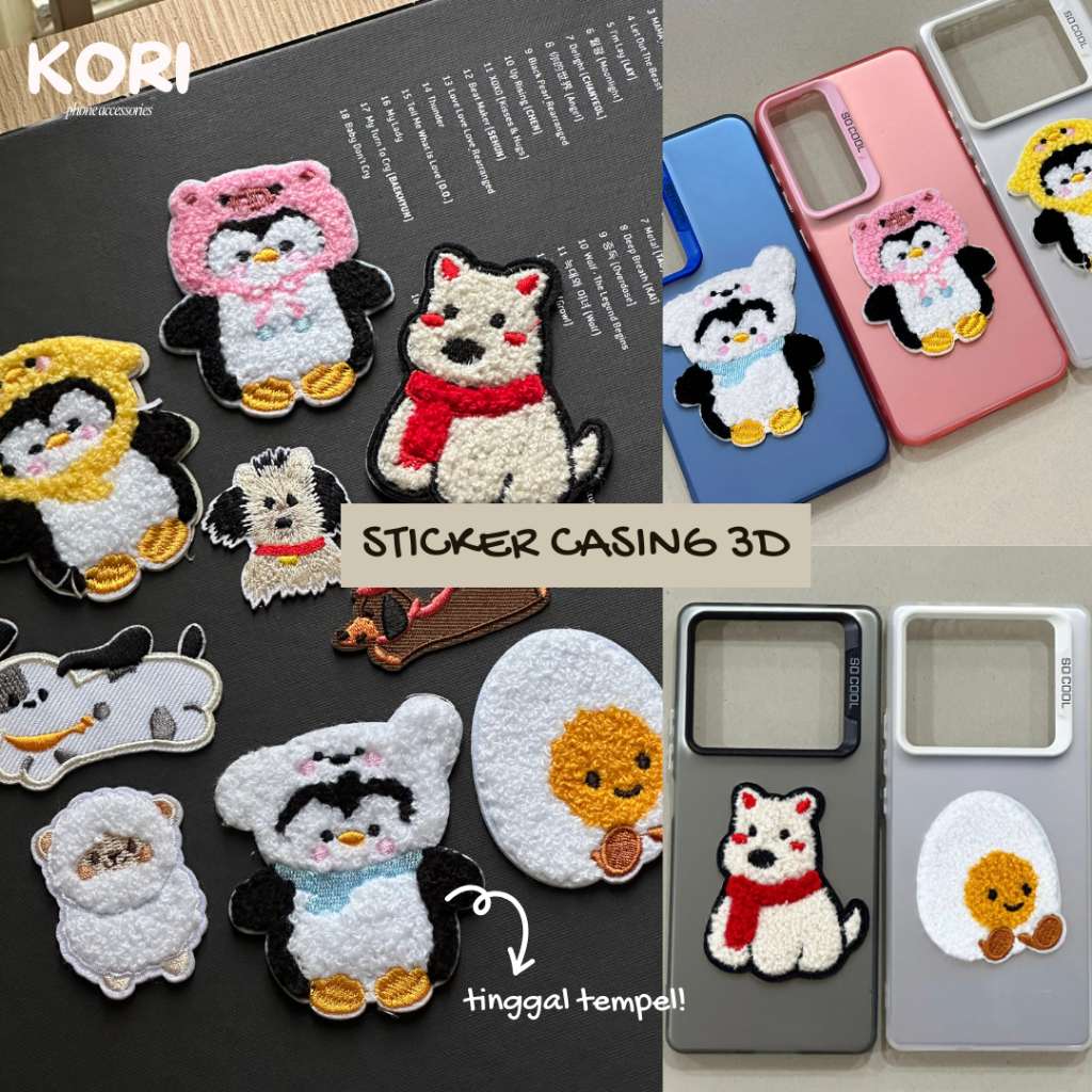 Jual Stiker Patch Lucu 3D Fluffy untuk Casing HP - Tempel Mudah & Kuat ...