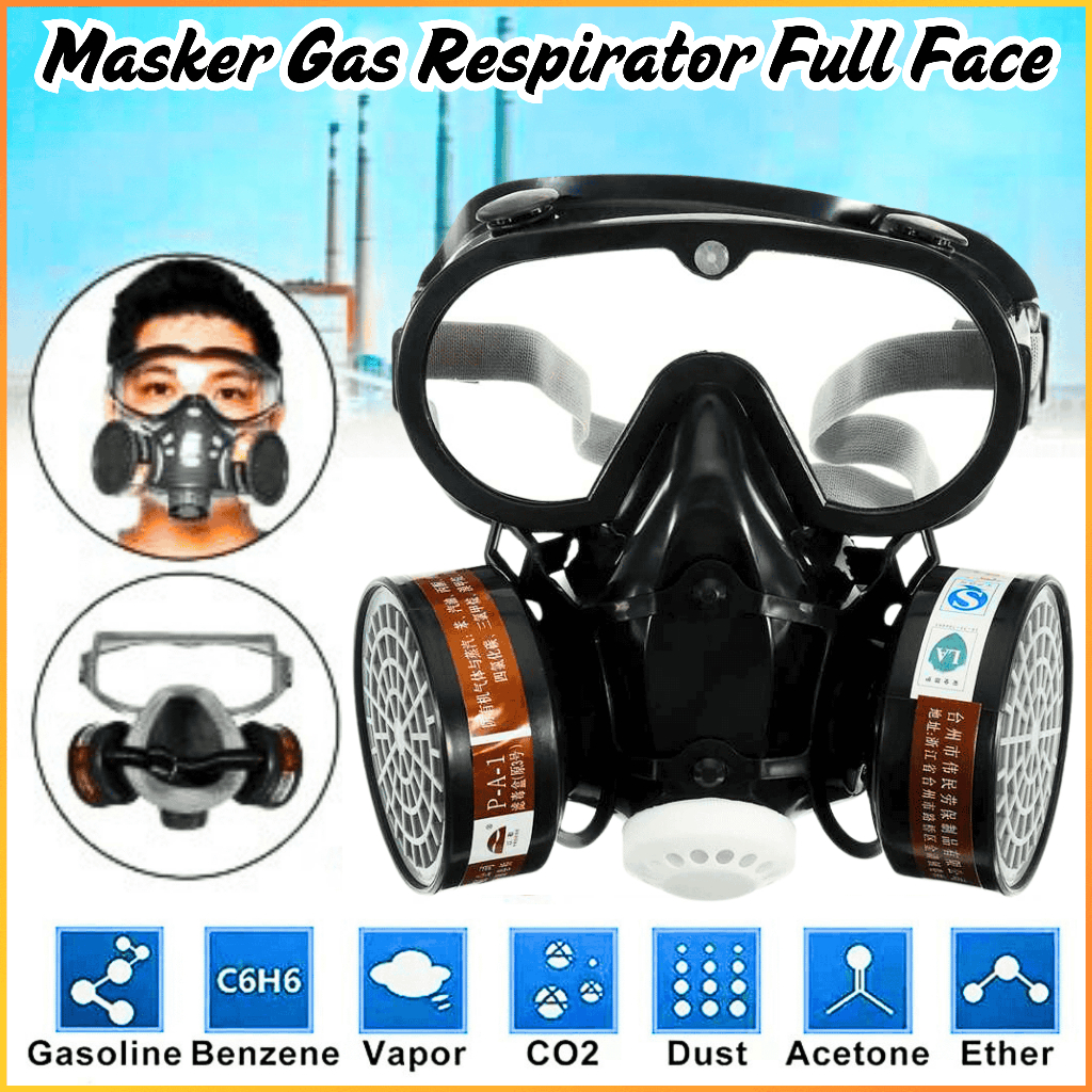 Jual COD TaffGUARD Masker Gas Respirator Full Face + Kacamata Safety ...