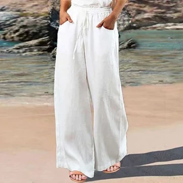 CelanaKulot Katun Linen Celana Panjang Wanita Kulot Katun Linen Casual
