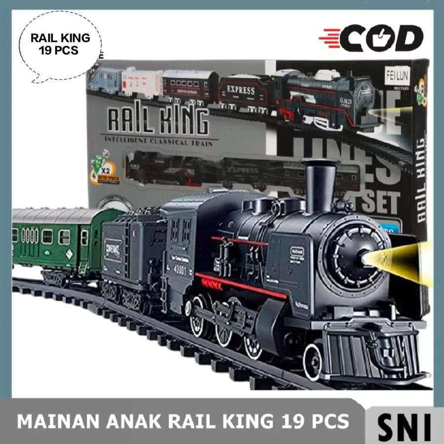 Jual MAINAN KERETA API KERETA RAIL KING 19 PCS CLASSICAL TRAIN PR-17571 ...