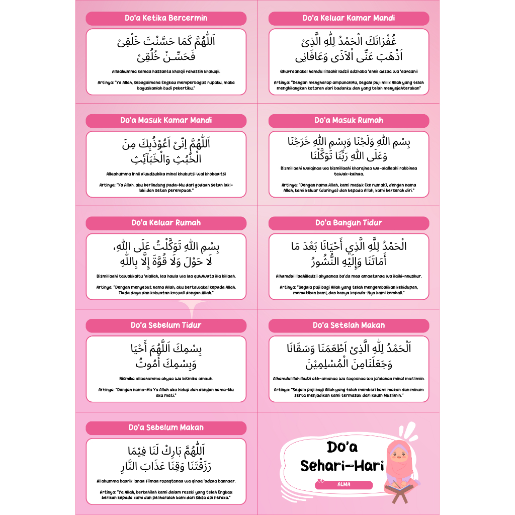 Jual Flashcard Doa Sehari Hari Untuk Anak Menghafal Doa Untuk Anak TK ...