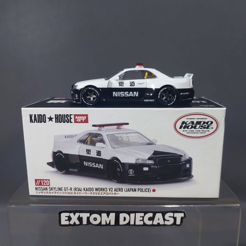 MINIGT Nissan Skyline GT-R R34 Police EX 1:24 Scale Fujimi Nissan