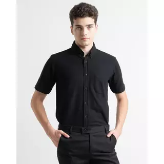 HSRM - Pique Basic Shirt Short Sleeves Black
