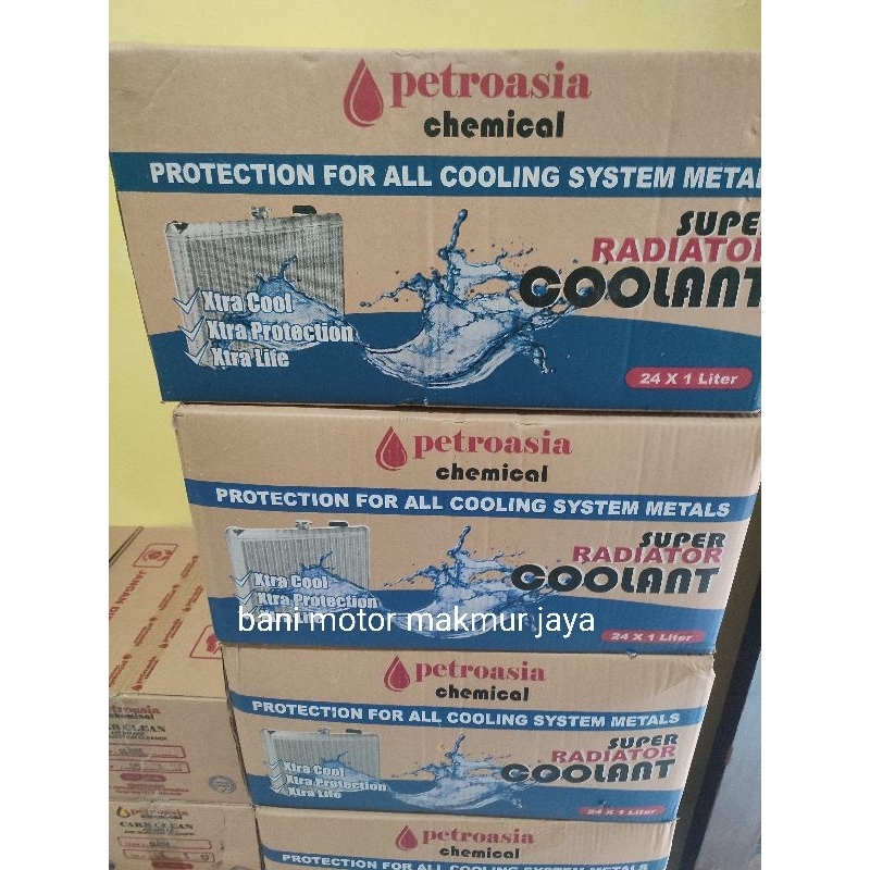 Jual super coolant radiator petroasia 1L 1 box isi 24btl air radiator ...