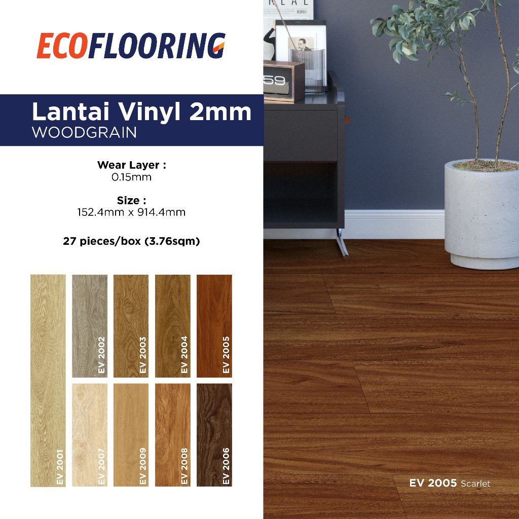 Jual ECO Lantai Vinyl 2mm by TACO Harga Murah Tebal 2mm per 1 Box (Isi ...