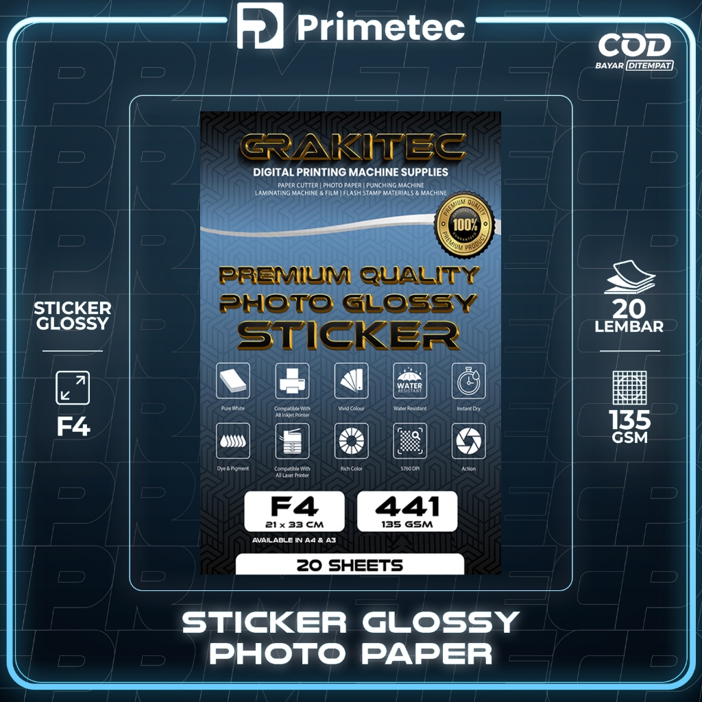 Jual Sticker Glossy Photo Paper A4/F4/A3 Isi 20 Lembar - Glossy Photo ...