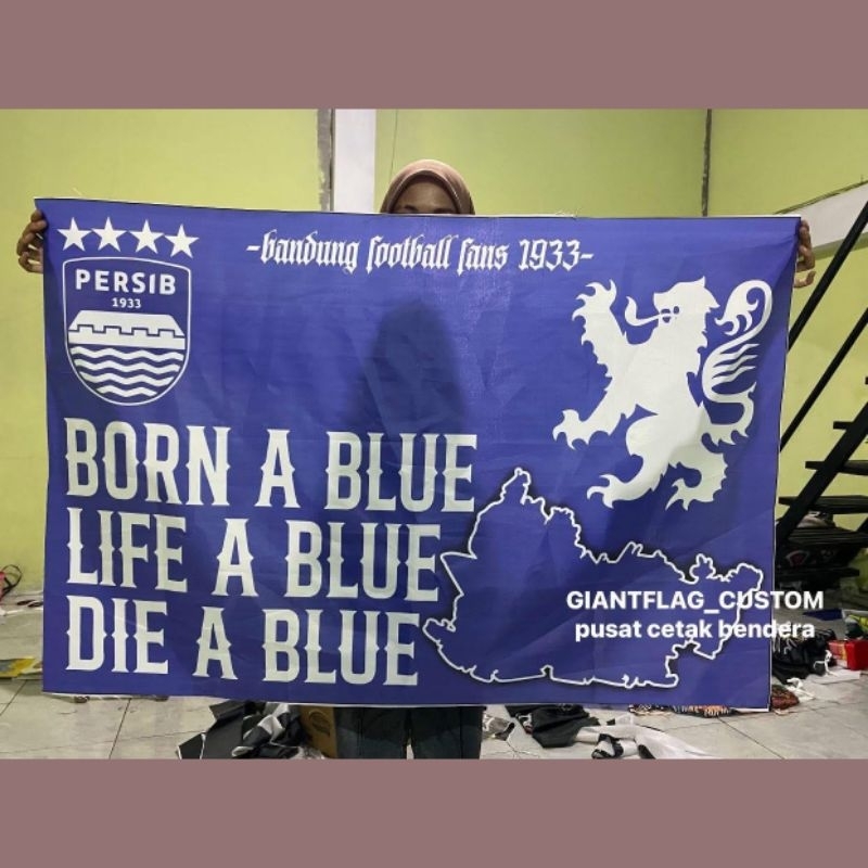 Jual 1HARI JADI + FLAG uk 120x80cm, BENDERA PRINTING PERSIB BANDUNG ...