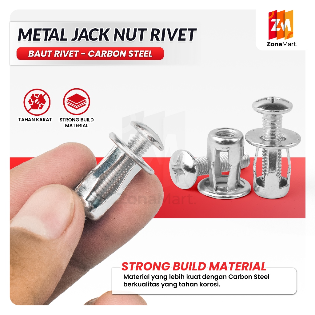 Jual Rivet Nut Jack Nut Sekrup Plat Rivet Metal Fiser Mur Baut M4 M5 M6 ...