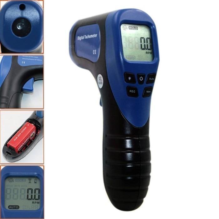 Jual Digital Non Contact Laser Photo Gun RPM Speed Tester Tacho Meter ...