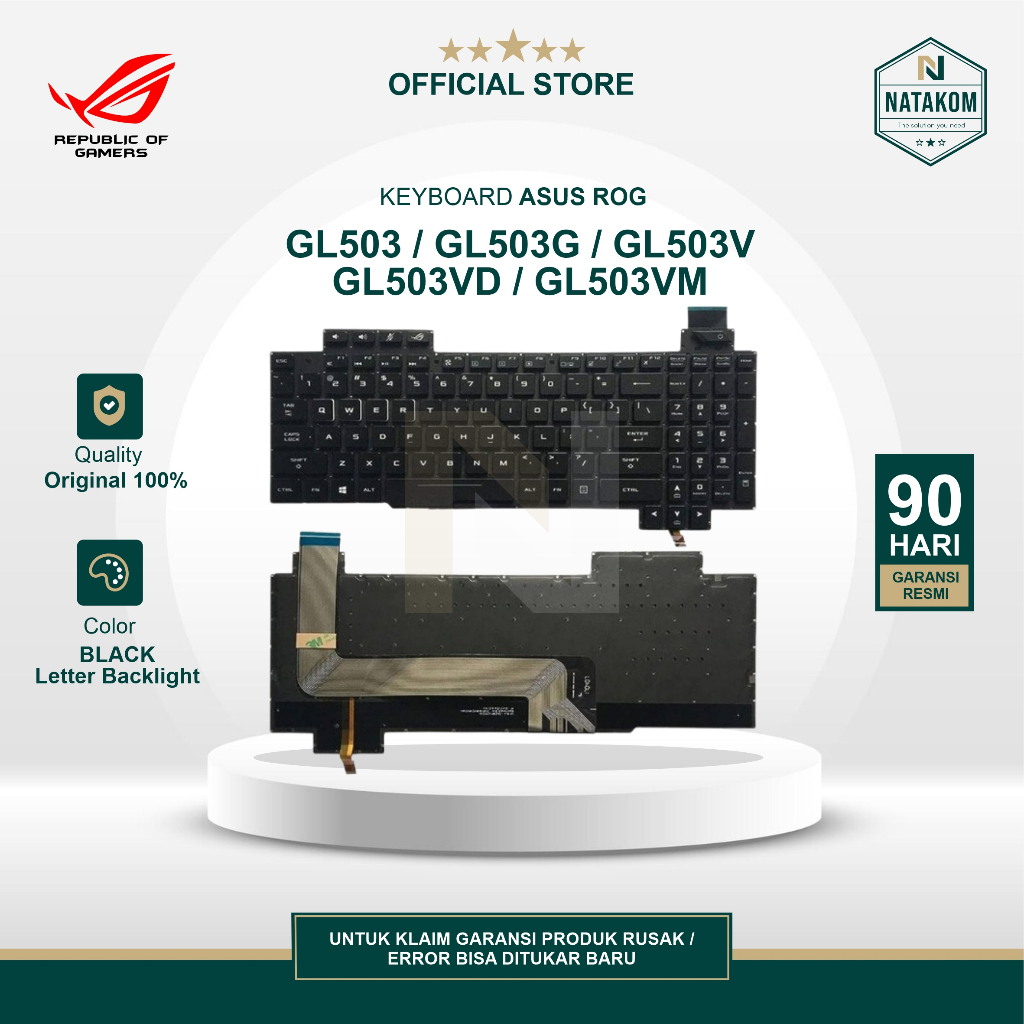 Jual KEYBOARD ASUS ROG GL503 GL503G GL503V GL503VD GL503VM BAKCLIGHT ...