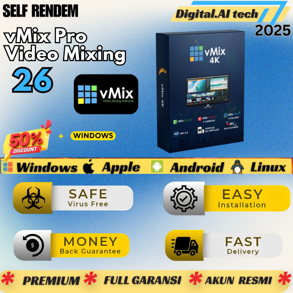 Jual [SELF REDEEM] vMix Pro 2023 v26 Latest For Windows (64-bit ...