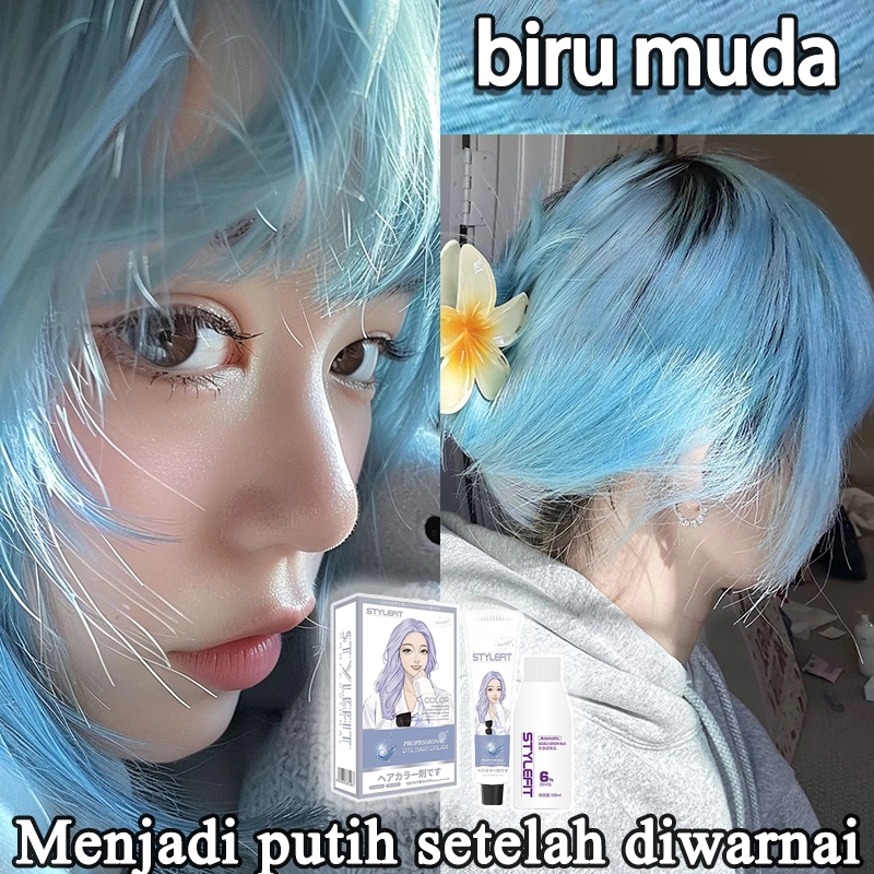 Jual 【hit baru 2025】 STYLE FIT cat rambut biru*200ml，Tidak perlu ...