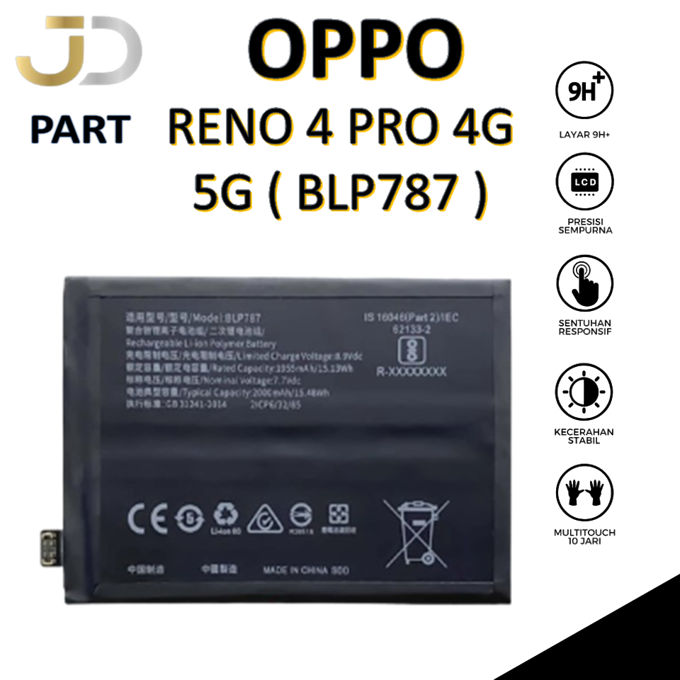 Batterie Originale OPPO Reno 4 Pro 5G - Modèle 4904496 BLP787 - NEUVE