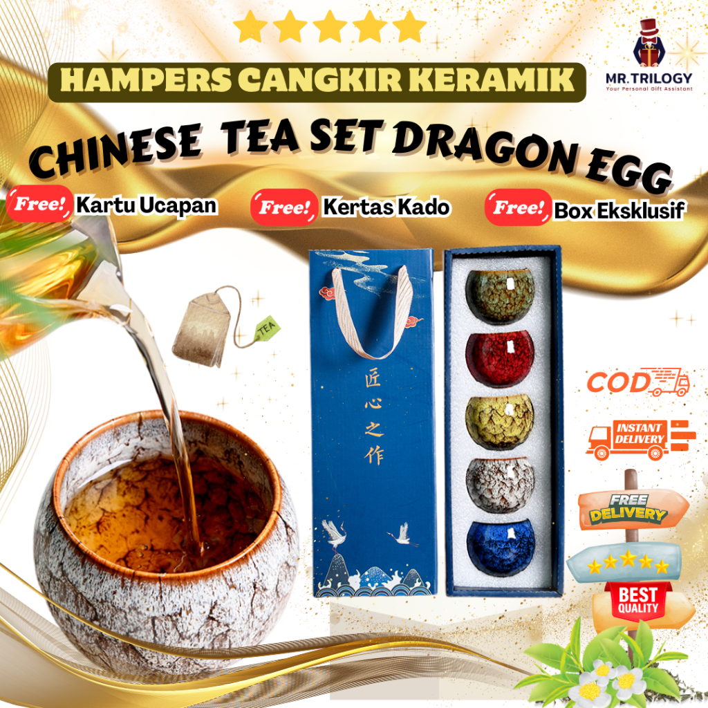 Jual Souvenir Kado Pernikahan Cangkir Tea Set Keramik DRAGON EGG ...