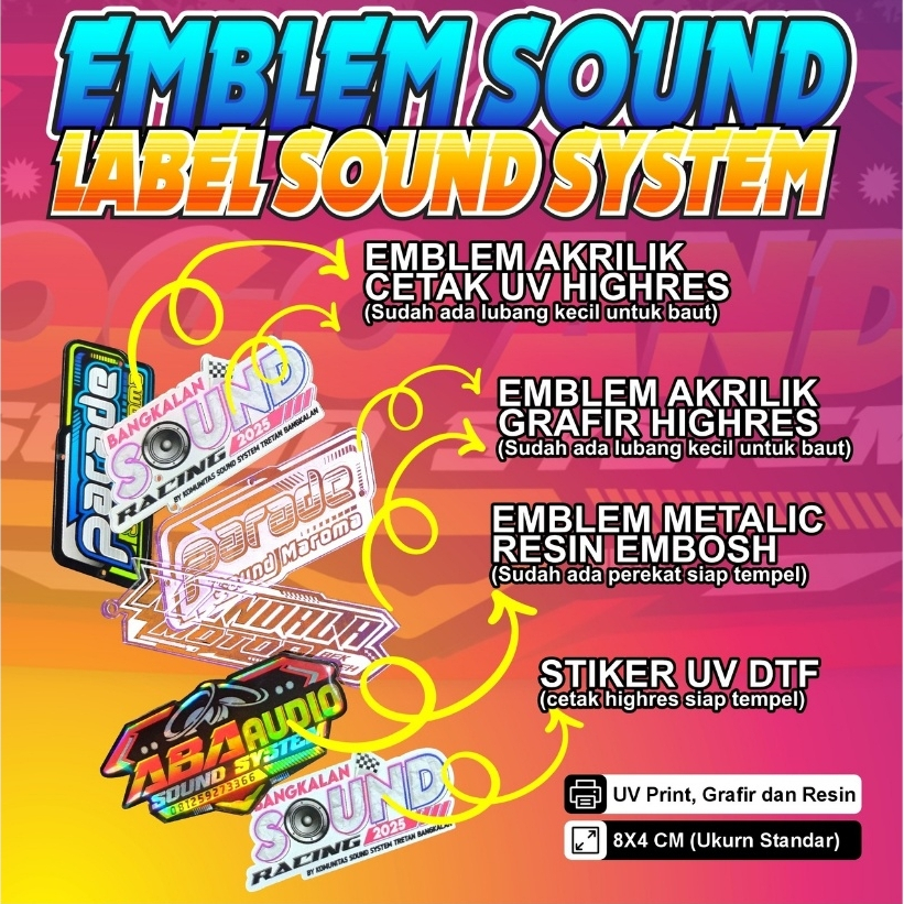 Jual Emblem Sound / Label Sound System Custom – Tahan Air & Tahan Gores ...