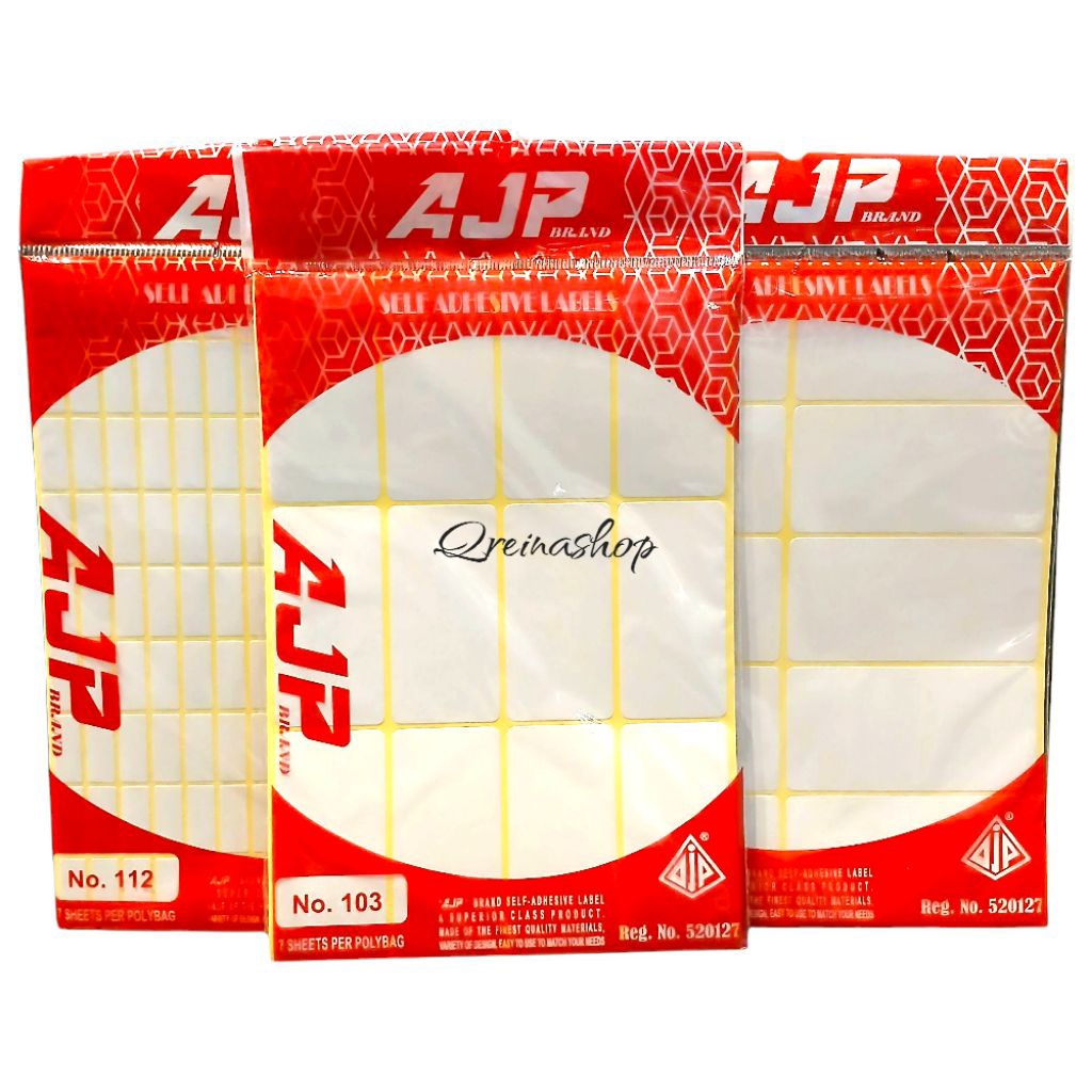 Jual #Qreinashop Label Adhesive No.112 & 121 & 103 || Stiker Label AJP ...