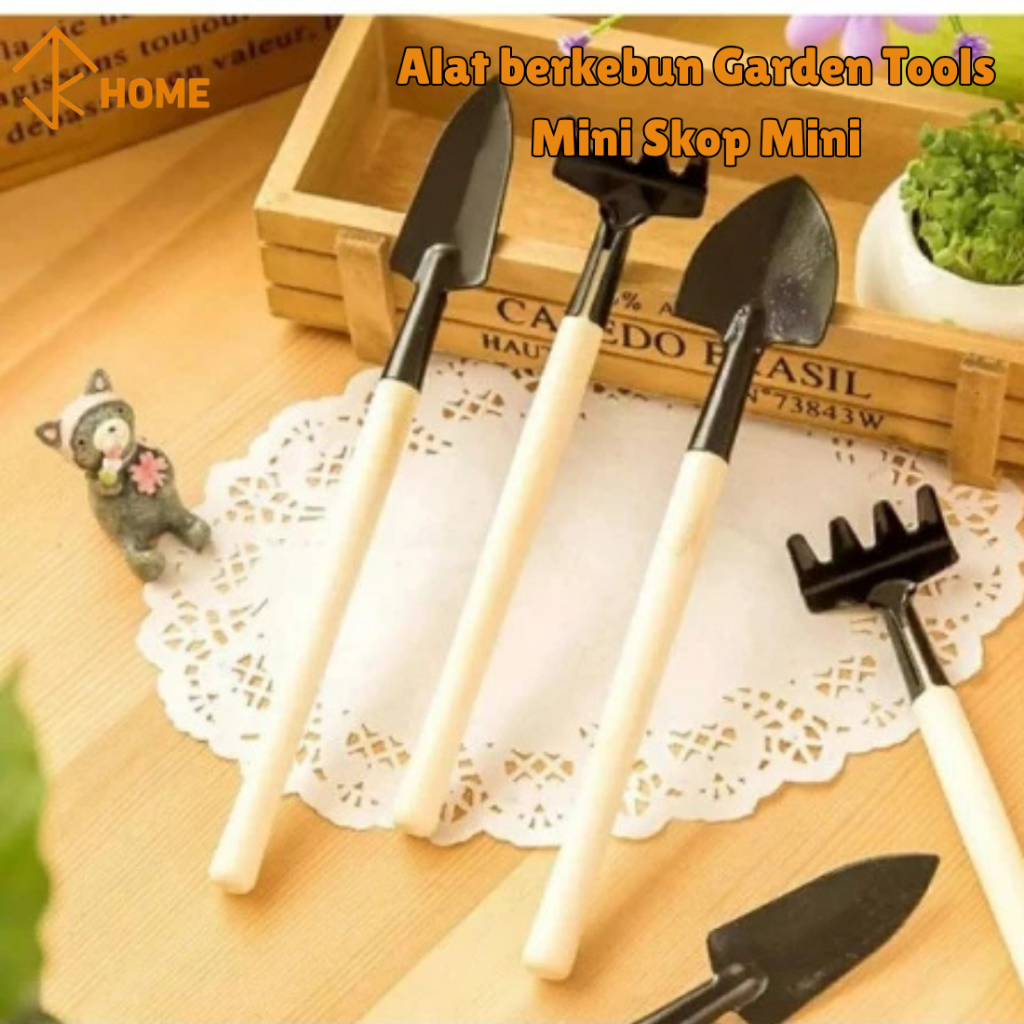Set Sekop Garpu Cangkul Mini 3 in 1 & Alat berkebun Garden Tools Mini Skop Mini