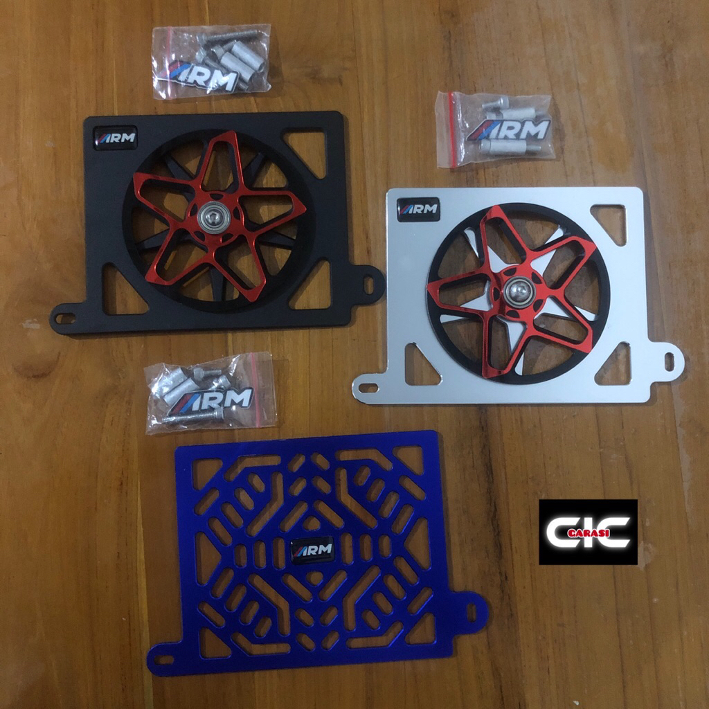 Jual Cover Radiator ARM Cyber Blue CNC dan tipe spinner Nmax Aerox Lexi ...