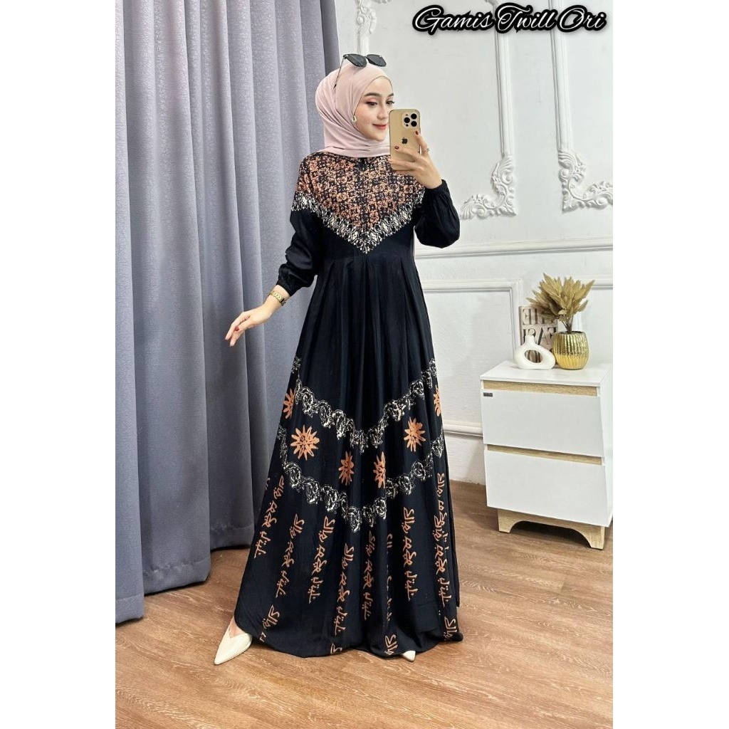 Jual Gamis Twill Ori Gamis Twill Jumbo Gamis Busui Gamis Resleting ...