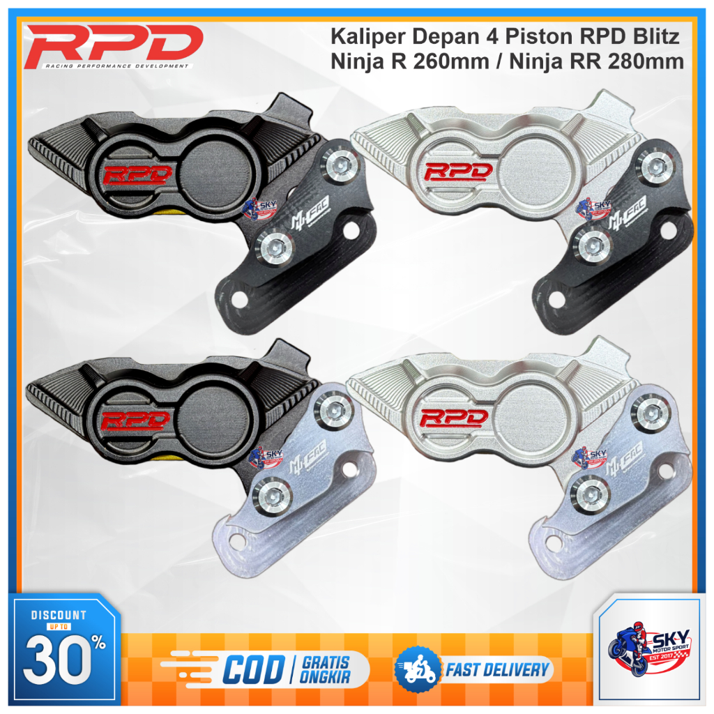 Jual Kaliper Depan RPD 4 Piston Ninja R / RR Ukuran Disc 260 280 300 ...