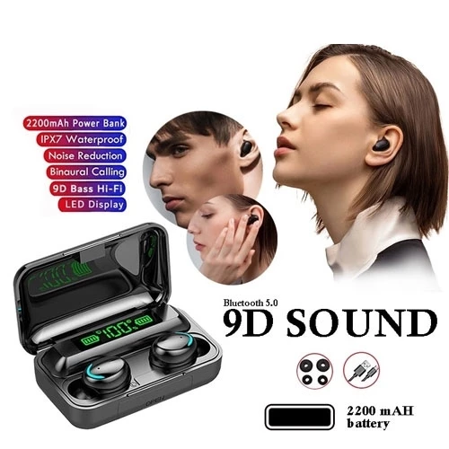 TWS Wireless Earphone Headset Bluetooth 5.0 With Mic 9D Bass HiFi Stereo Waterproof 2200mah Power Bank | AutoStock