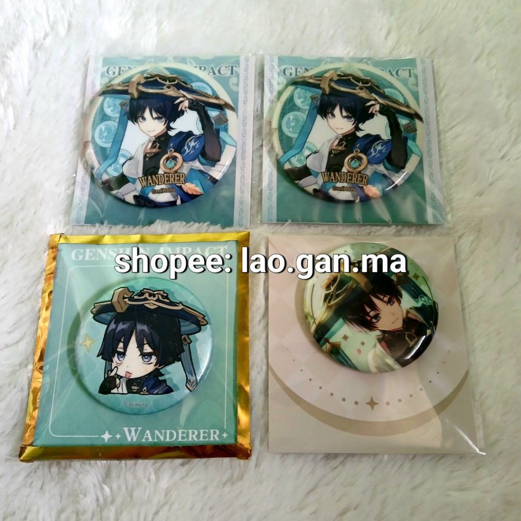 Jual genshin impact wanderer official pin badge anecdote chibi themed ...