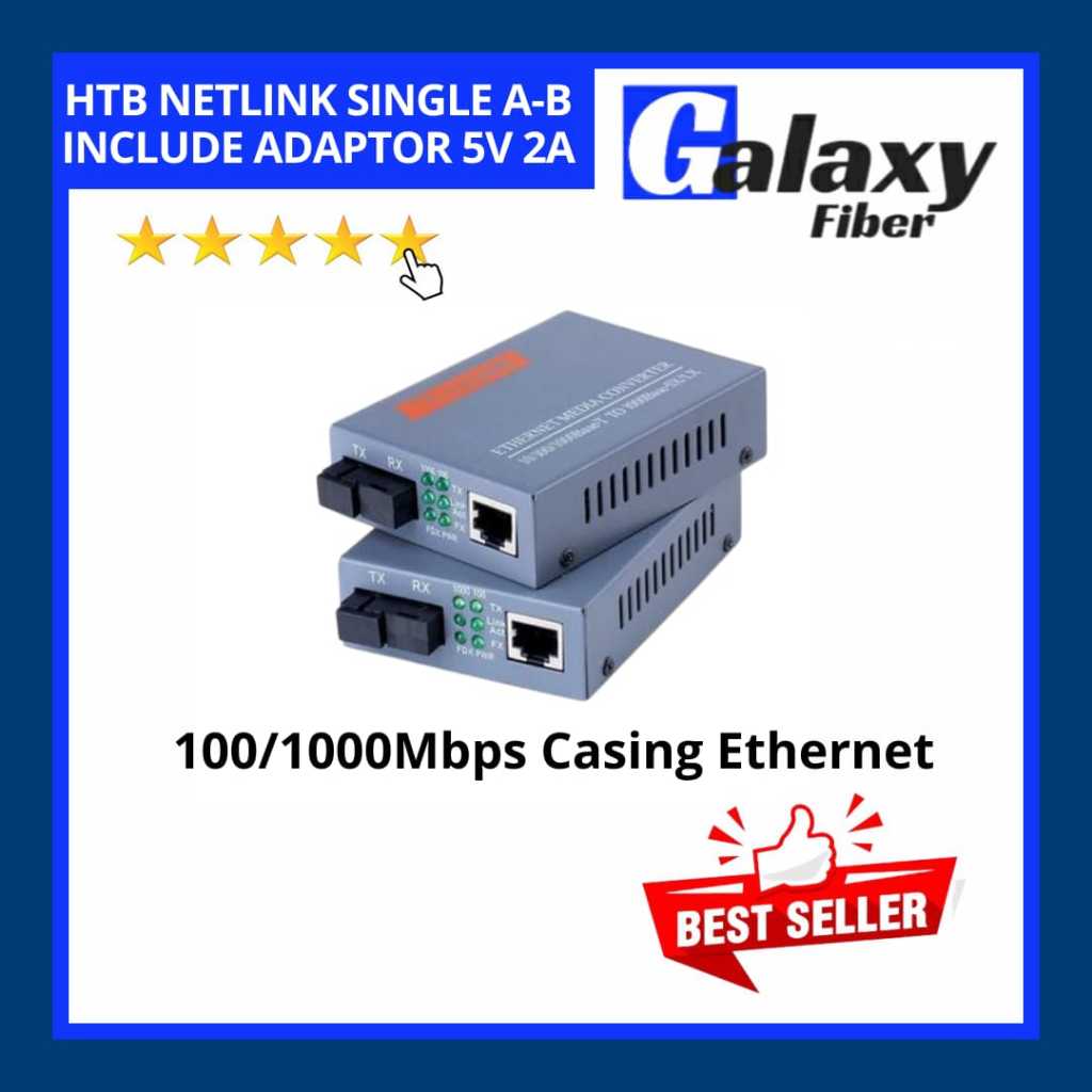 Jual HTB-GS03-AB Netlink Fiber Optic Converter 1000Mbps Gigabit ...