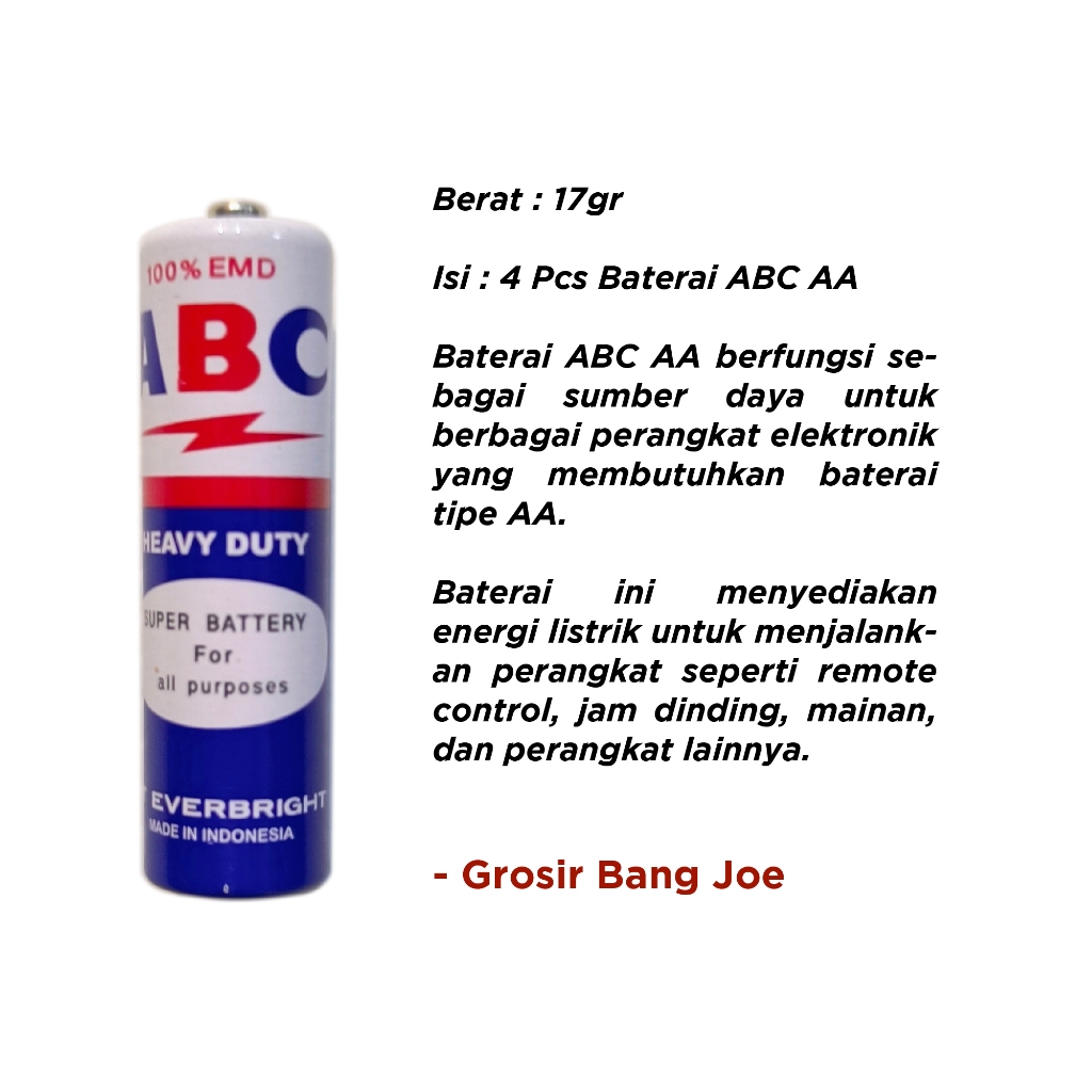 Jual ABC Baterai AA Zinc R6 Biru Box ( isi 24 ) Batu Batre Abc Jam ...