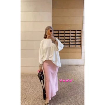 Rosehil Rok Satin Maxi Wanita Premium Rok Panjang Elegan Bahan Tebal Mengkilap