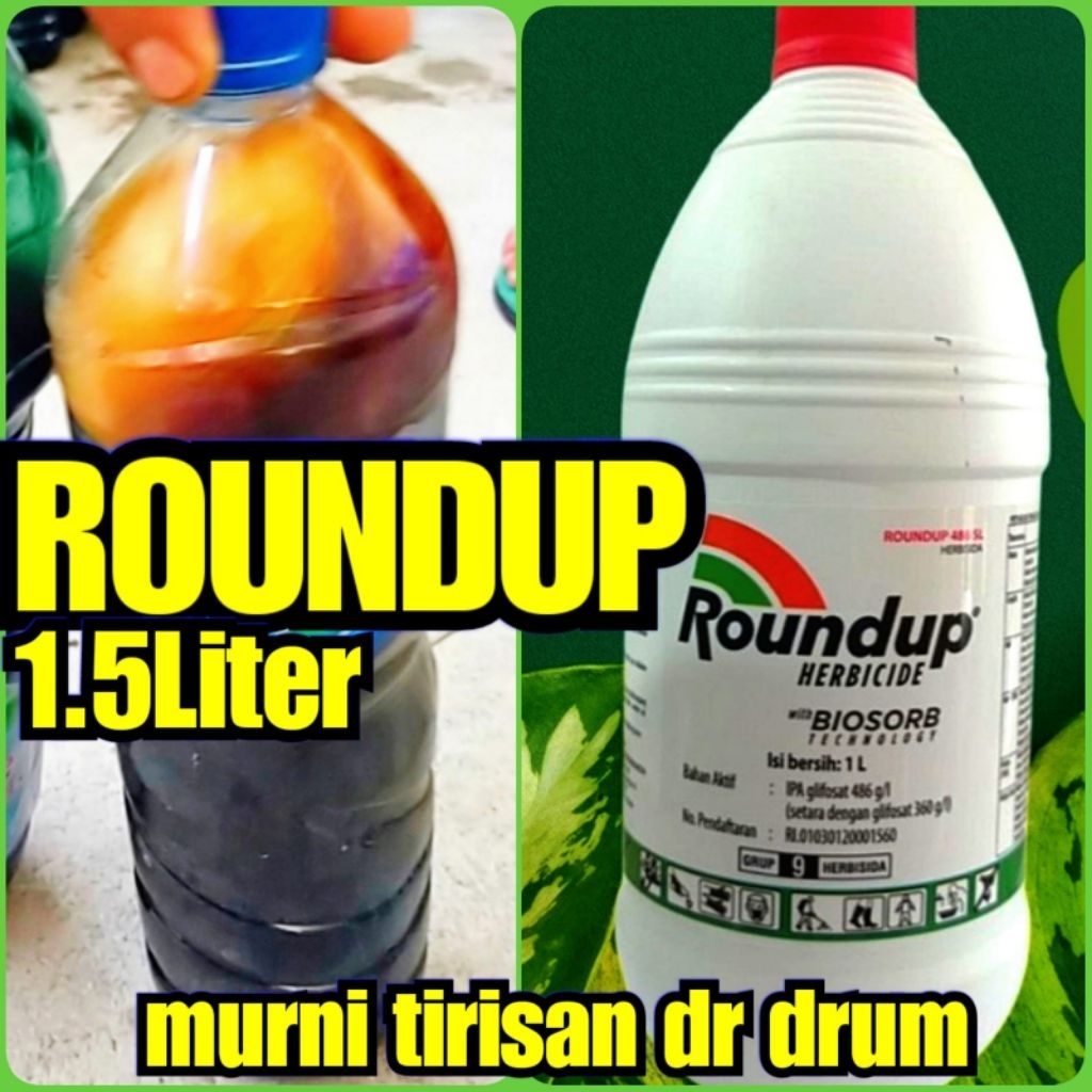 Jual OBAT PEMBASMI RUMPUT ROUNDUP ( rondap ) kemasan 1,5 Liter | Shopee ...