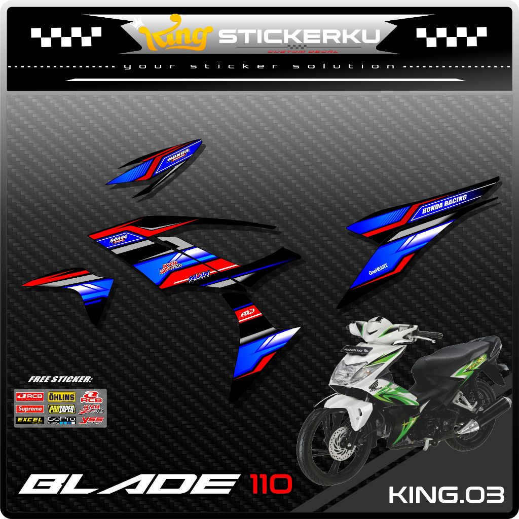 Jual (PROMO MURAH) Sticker Striping Blade 110 Karbu- Stiker Variasi Lis ...