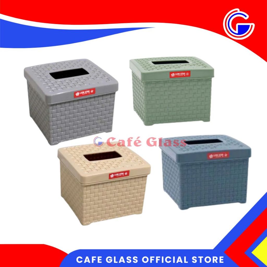 Tempat Tisu Kotak Persegi Anyaman Plastik / Tempat Tisu Tr-11