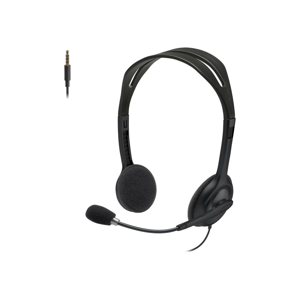Logitech H111 Headset Stereo dengan Headband Adjustable dan Single Jack 3.5mm